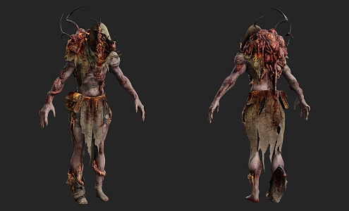 Horror zombie horror thriller movie zombie monster game 3d model