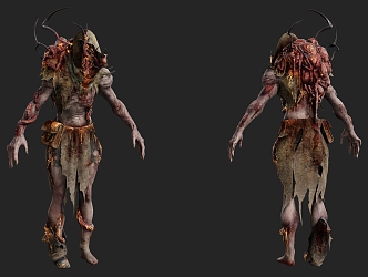 Horror zombie horror thriller movie zombie monster game 3d model