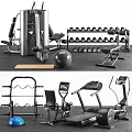 Essential Sports Equipment Including Dumbbell Rack Treadmill Elliptical Trainer Exercise Ball And Weight Bench