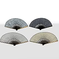 Traditional Handheld Fans With Various Patterns And Bamboo Frames