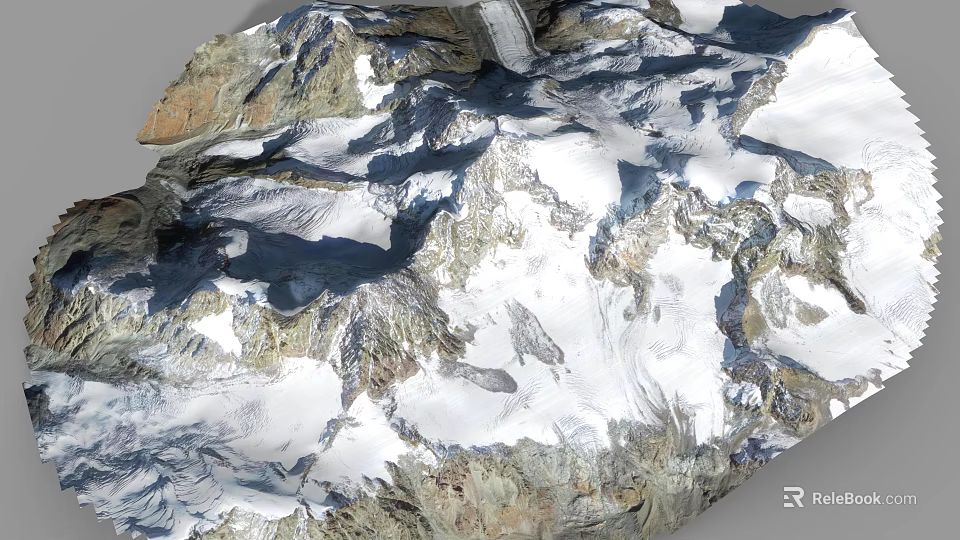 Rockery Stones With Snow Covered Surface And Natural Texture For Landscape Design 3d model 