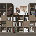 Bookcase Bookshelf Ornaments Book Decorative Cabinet 3d model