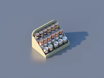 Practical Household Organizer Rack With Colorful Small Containers For Storage 3d model