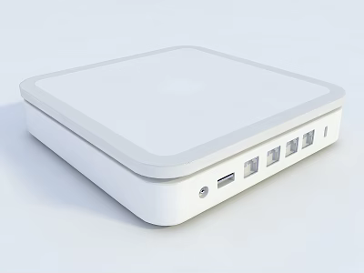White Square Design Digital Device with Sleek Surface Multiple USB Ports and Functional Interface 3d model