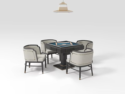 Modern Mahjong Table and Chair Mahjong Table and Chair Combination 3d model