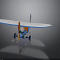 Blue and White Aerospace Model Aircraft with Wing Structure for Space Exploration