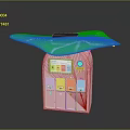 Pink Kids Storage Cabinet With Leaf Shaped Top Colorful Buttons And Coin Slot