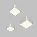 Modern White Square LED Ceiling Lights Minimalist Illuminated Design Set of Three