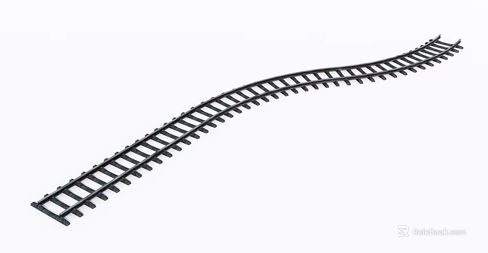 Curved Railway Track Structure As Essential Road Infrastructure Component For Transportation Networks 3d model 