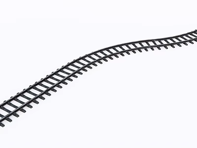 Curved Railway Track Structure As Essential Road Infrastructure Component For Transportation Networks 3d model