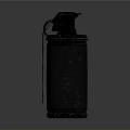 Black Military Grenade Weapon 3D Rendered Isolated On Gray Background With Detailed Design