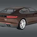 Brown Luxury Sedan With Sleek Exterior Design And Silver Alloy Wheels