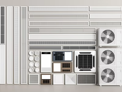 Air Conditioner Vents With Various Designs And Different Sizes For Home And Office Use 3d model