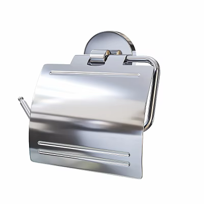 Wall Mounted Chrome Toilet Paper Holder for Bathroom Use With Durable Metal Design 3d model
