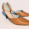 Brown Leather Pointed Toe Shoes With Stiletto Heel And Open Back Design