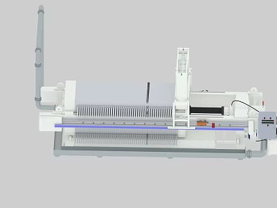 Automatic Industrial Filter Press Equipment With Multiple Filter Plates Steel Frame And Control Panel 3d model
