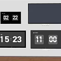 Modern Digital TV Screens Displaying Time Date and Apr 2022 Information