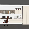 Modern Study Open Study 3d model