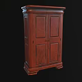 Elegant Dark Brown Wooden Wardrobe With Double Door And Detailed Design