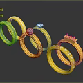 Stylish Gold Rings With Pearl Diamond And Crown Design Details