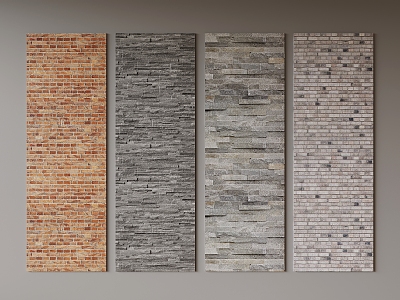 Brick wall culture stone 3d model