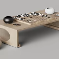 Modern Go Chess Game Table and Chair Combination 3d model