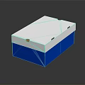 Practical Household Storage Box In White Blue With Lid Hole And Orange Side Tabs