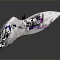Futuristic Space and Aerospace Tech with White Blue Purple Illuminated Components