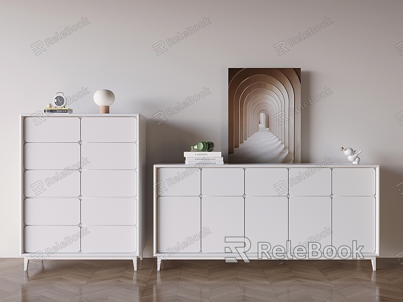 Cream Style Entrance Cabinet Side Cabinet Cream Sideboard Storage Cabinet Nordic Tea Cabinet Chipper of Drawers Solid Wood Storage Drawer Vertical Cabinet model