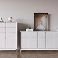 Cream Style Entrance Cabinet Side Cabinet Cream Sideboard Storage Cabinet Nordic Tea Cabinet Chipper of Drawers Solid Wood Storage Drawer Vertical Cabinet 3d model