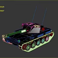 Modern Military Tank with Turret Cannon Antenna and Track System Design