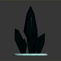 3D Turquoise Crystal Structure With Multiple Transparent Prisms On Circular Base
