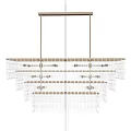 Elegant Crystal Chandelier With Multi Layered Hanging Elements Illuminating Modern Interior 3d model