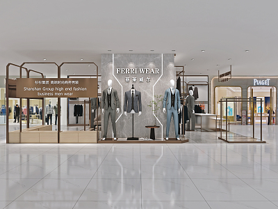 modern men's clothing store 3d model