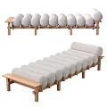 Modern Sofa Bench With Wooden Frame And Soft Gray Cushions