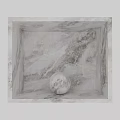 Decorative Spherical Component Against Modern Marble Wall Tiles In Contemporary Interior 3d model