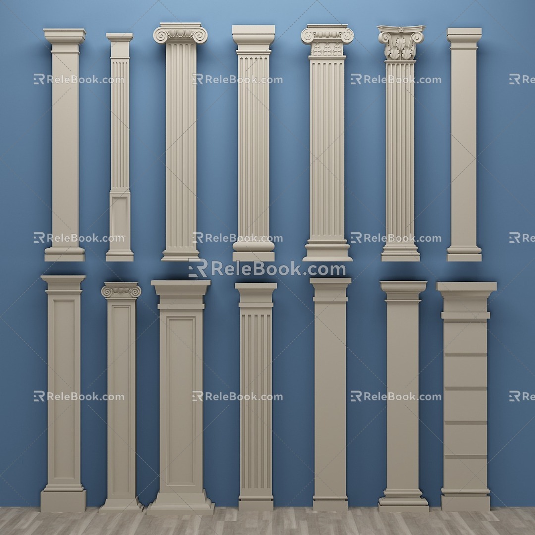 European Roman Gypsum Column 3d model