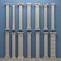 European Roman Gypsum Column 3d model