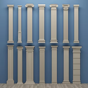 European Roman Gypsum Column 3d model