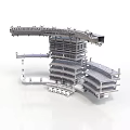 Detailed Modern Architectural Model With Multi Layered Terraced Structure And Walkway