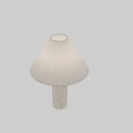 Modern Minimalist Table Lamp With White Fabric Shade And Beige Textured Column Base