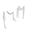 White Sheer Curtains with Lightweight Flowing Design for Home Interior Decor 3d model