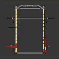 Multi functional Fitness Training Rack with Yellow Black Frame Red Platform and Weight Plates
