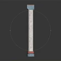 Elegant White Column With Blue Capital And Red Base Decorative Architectural Element