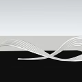 Modern White Curved Wave Sculpture Outdoor Photo Spot With Blue Sky Clouds