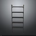 Modern Multi Tier Shelving Unit With Metal Frame Wooden Shelves And Gold Accents