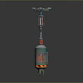 Colorful Futuristic Sci Fi Device With Neon Elongated Structure And Reflective Base