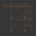Industrial Metal Platform Structure With Multi Level Decks Staircases And Railings