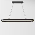 Modern Black Ring Shaped Chandelier With Golden Accents And Warm Illumination