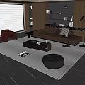 Italian sofa and coffee table combination 3d model